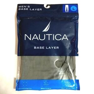 NAUTICA MEN'S GRAY BASE LAYER ACTIVEWEAR LONG PANTS SIZE LARGE NWT